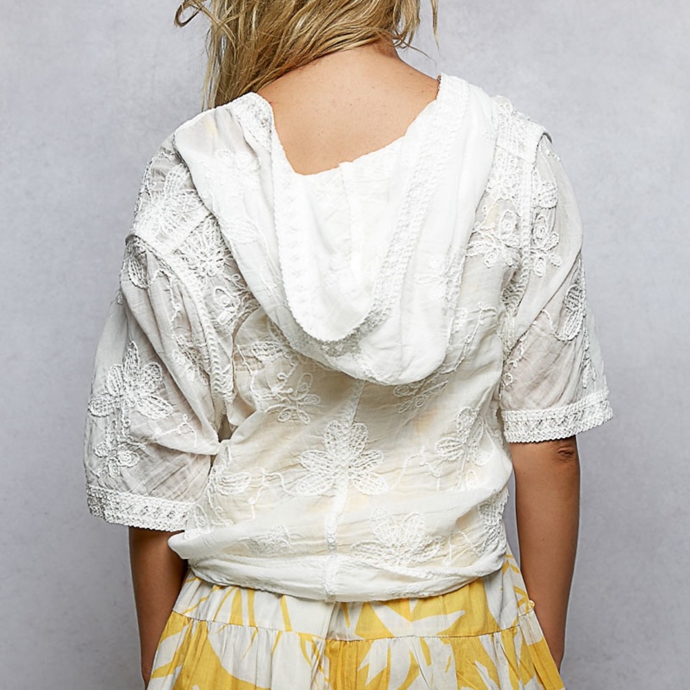 PT9 New POL Embroidered White Women's Top - Picture 8 of 9